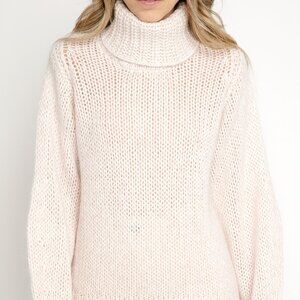 FORTE FORTE Mouliné Mohair Turtleneck Sweater in Blush